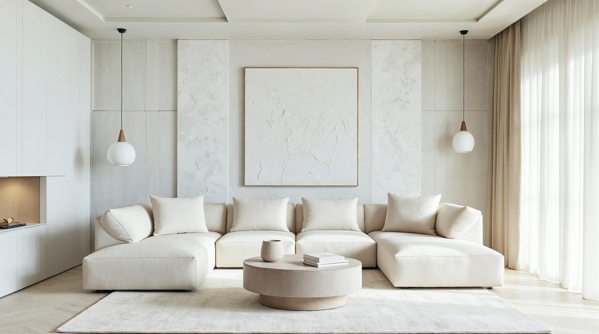 Living luminos cu design neutru